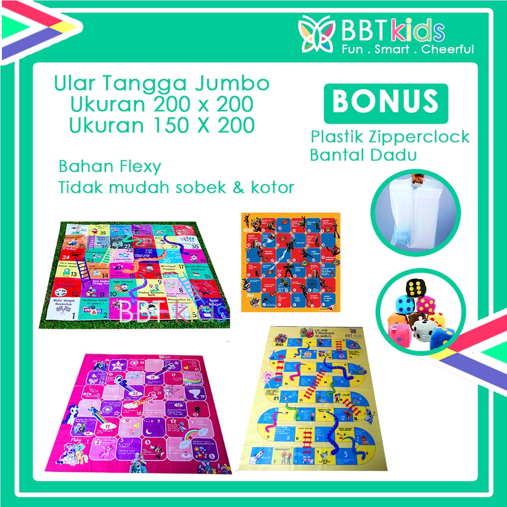 ULAR TANGGA JUMBO ISLAMI MAINAN EDUKASI ANAK FREE BANTAL DADU  FULL COLOUR SPINNER MAINAN ANAK BOARD GAME EDUKASI GIANT SNAKE LADDE PEREMPUAN PINK