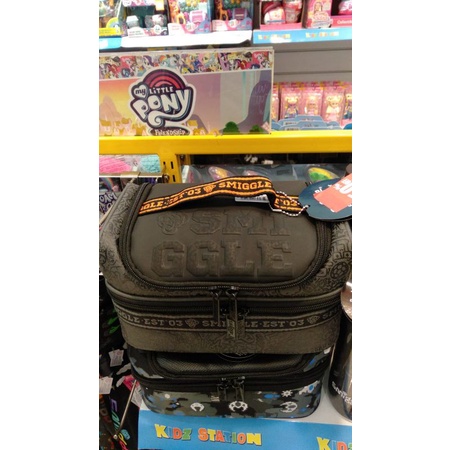 Smiggle smiggler black lunch box lunchbag double decker