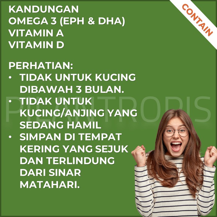 KAREIN MINYAK IKAN KUCING ANJING HAMSTER BURUNG VITAMIN BULU KUCING OMEGA 3 FISH OIL KUCING FISHOIL