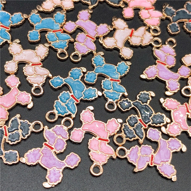 4pcs Liontin Enamel Bentuk Anjing Bahan Alloy Untuk Membuat Perhiasan Charms