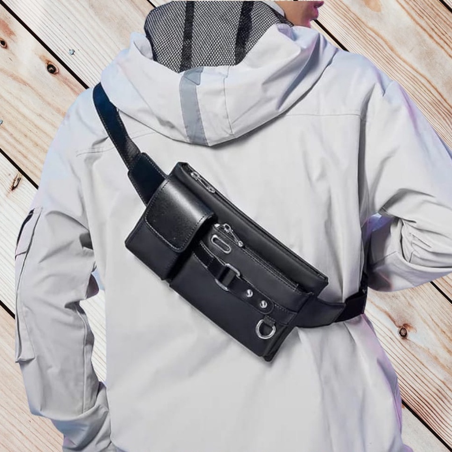 Tas Pria Waist Bag Waterproof Original Polo Amstar Premium Tas Pinggang &amp; Tas Selempang Bahu