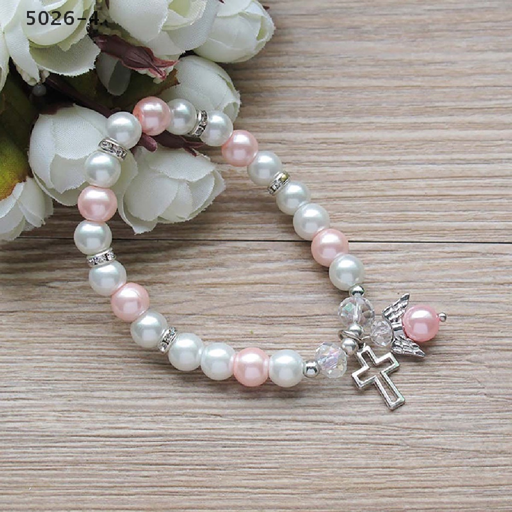 5026-4 Baby Shower Favor Christening Bracelet Angel Baby Shower Girl Boy Baptism Gift 5026-4