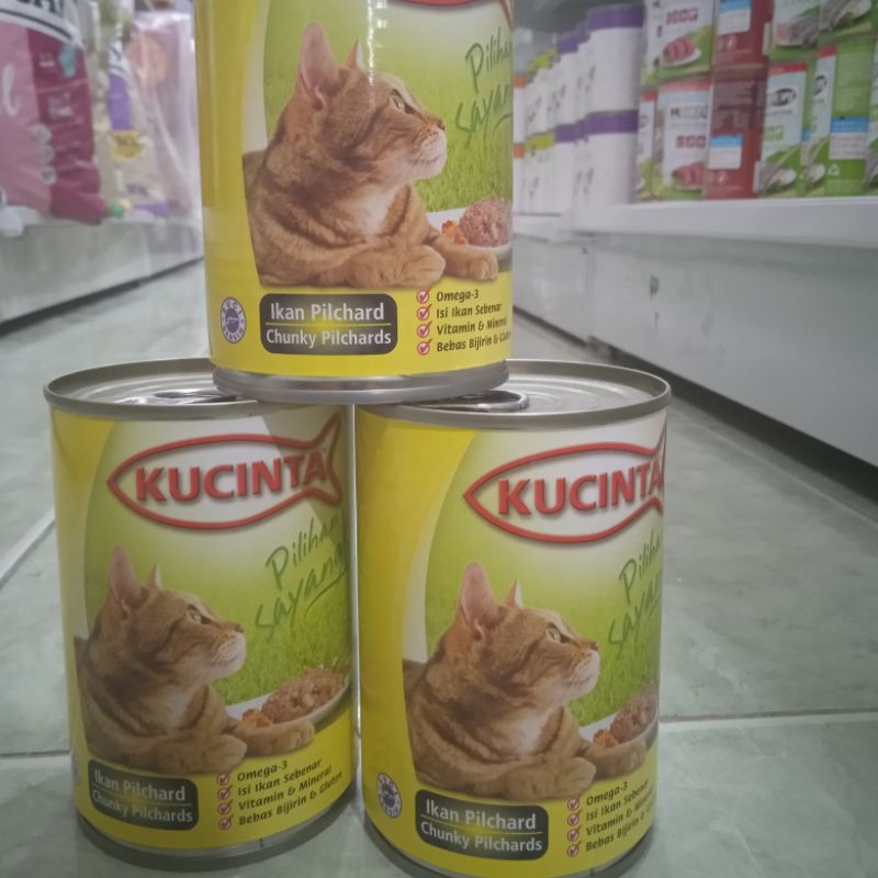 makanan kucing kucinta kaleng chunky Pilchards 400gr