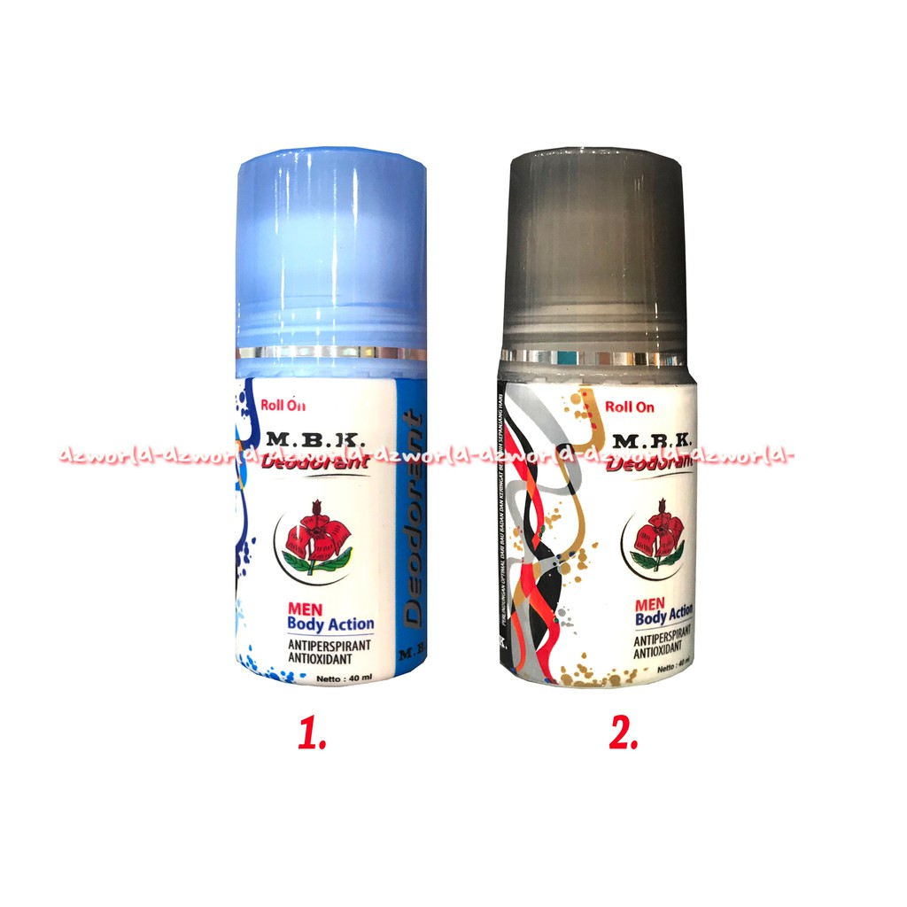 MBK Deodorant 40gr Roll On Men Body Action Antiperspirant Antioxidant Deodoran Pria Cowok Laki M.B.K