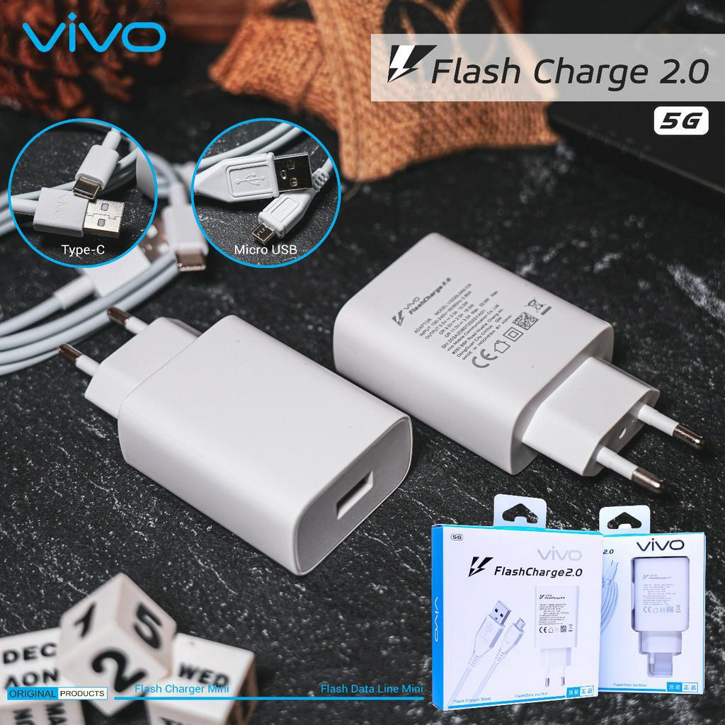 TRAVEL CHARGER VIVO X30 5G 100% FLASH CHARGING 2.0 TYPE C / MICRO USB