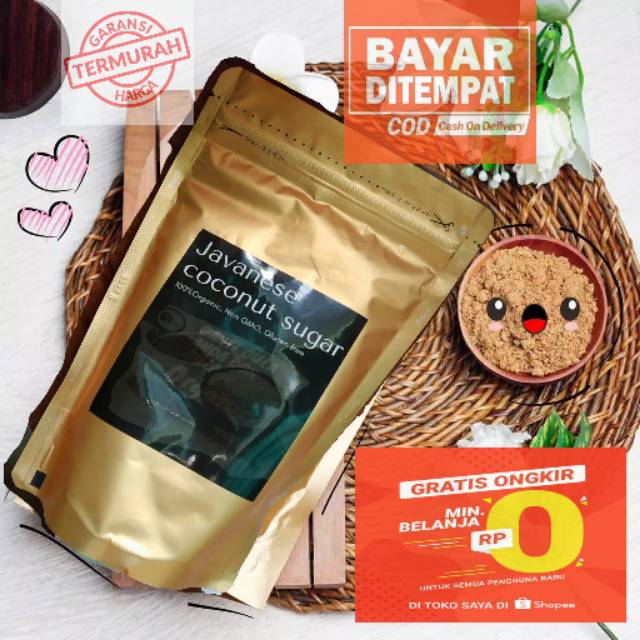 

BROWN SUGAR ,Coconut sugar 250 termurah Asli organic gula diet