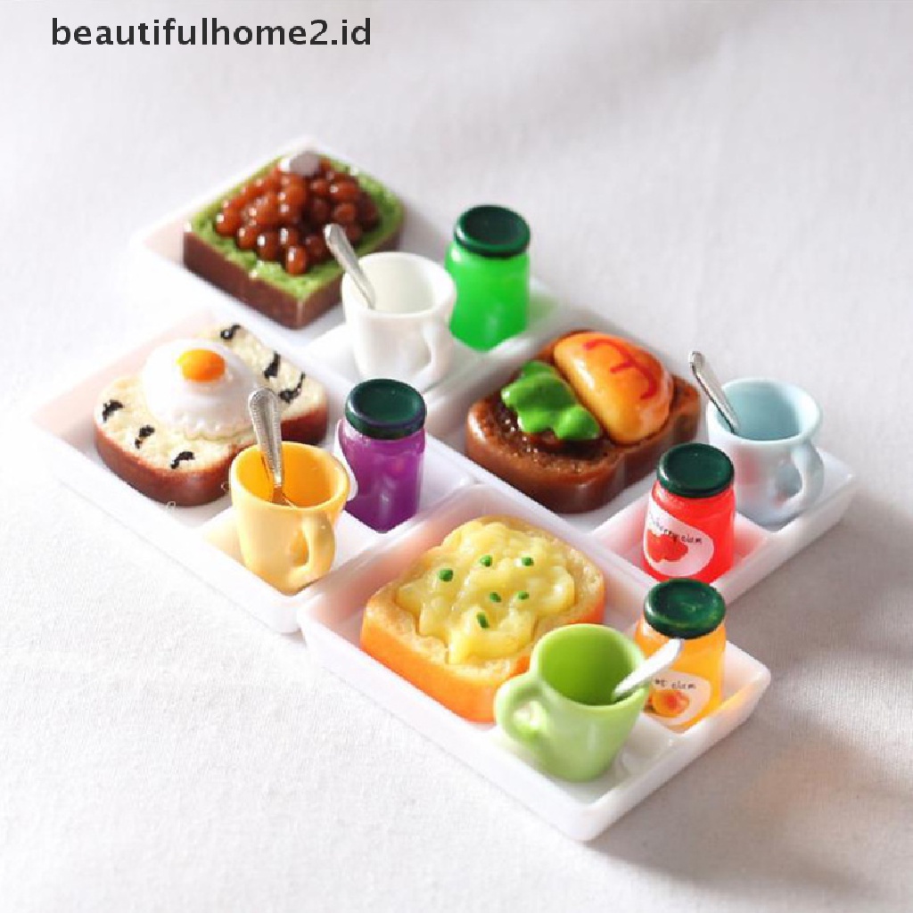 (Beautifulhome2) Buku Literatur Bahasa MandarinId 5pcs / set Mainan Miniatur Piring Selai / Roti Untuk Aksesoris Dapur Rumah Boneka