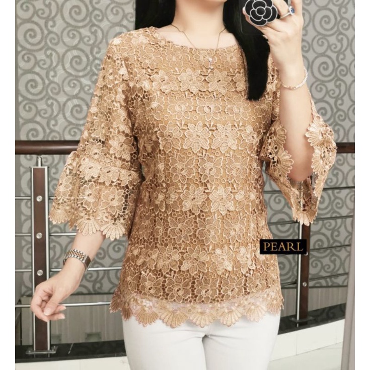 Blus brokat hoki premium