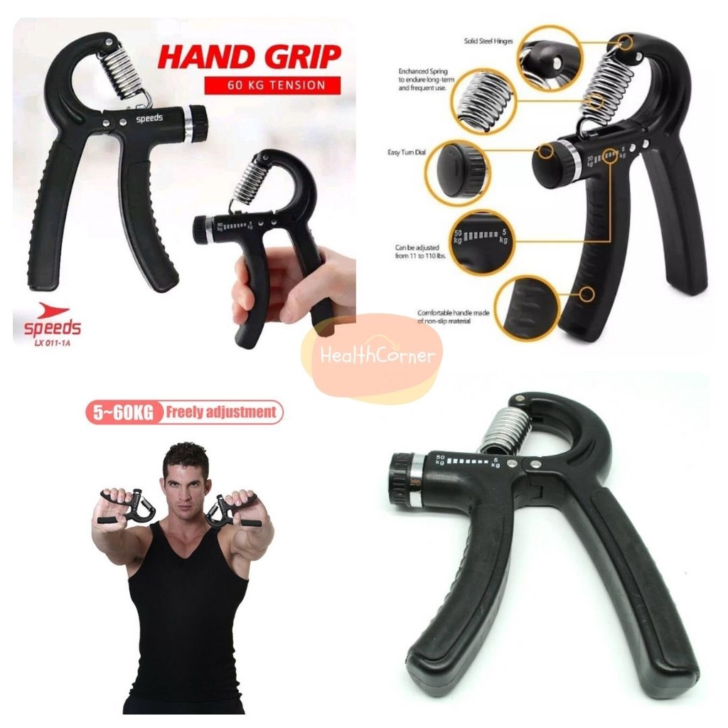 Adjustable Handgrip Hand Grip Alat Fitness Olahraga Otot Tangan 5-60kg