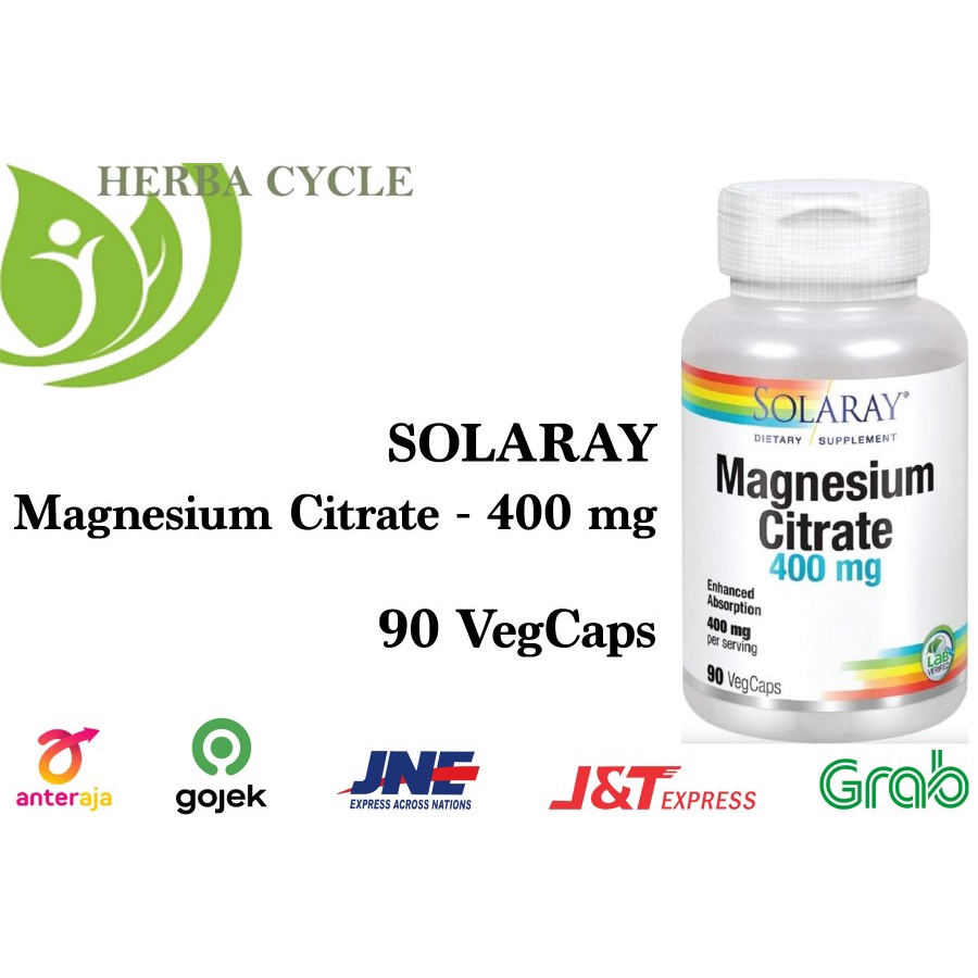 Solaray Magnesium Citrate 400 mg 90cap Magnesium Citrate ORI USA