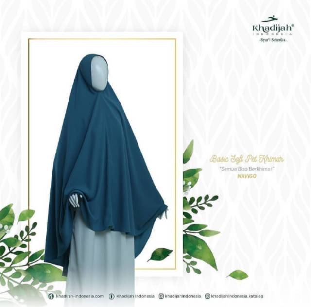 Khadijah BASIC SOFT PET KHIMAR - jilbab syar'i set dengan cadar