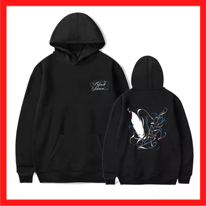 HOODIE DISTRO KEREN OBLONG KPOP BTS BLACK SWAN LOGO DEPAN BELAKANG LOGO DAUN