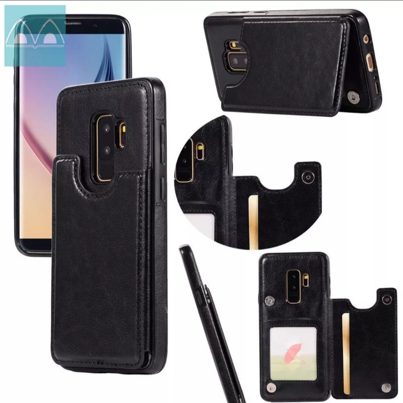 SOFT CASE SAMSUNG GALAXY S10 S10 PLUS S9 Plus S8 plus S7 CASING KULIT STAND SLOT MAGNET DOMPET KARTU