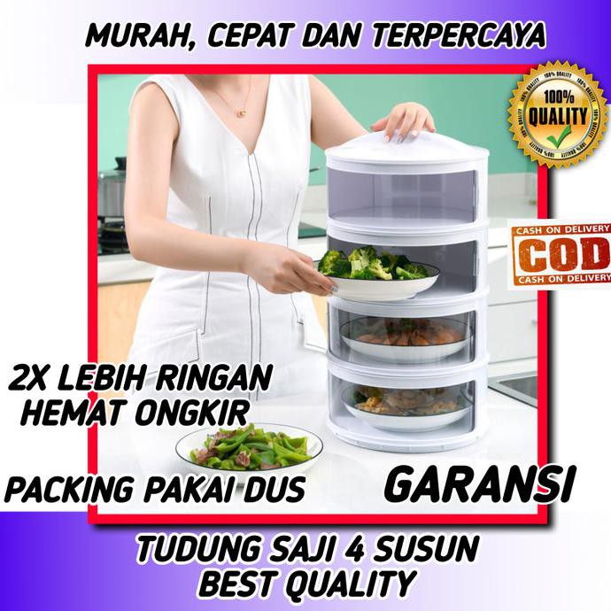 TUDUNG SAJI SUSUN RAK MAKANAN 4 SUSUN FOOD COVER TAHAN PANAS BOX