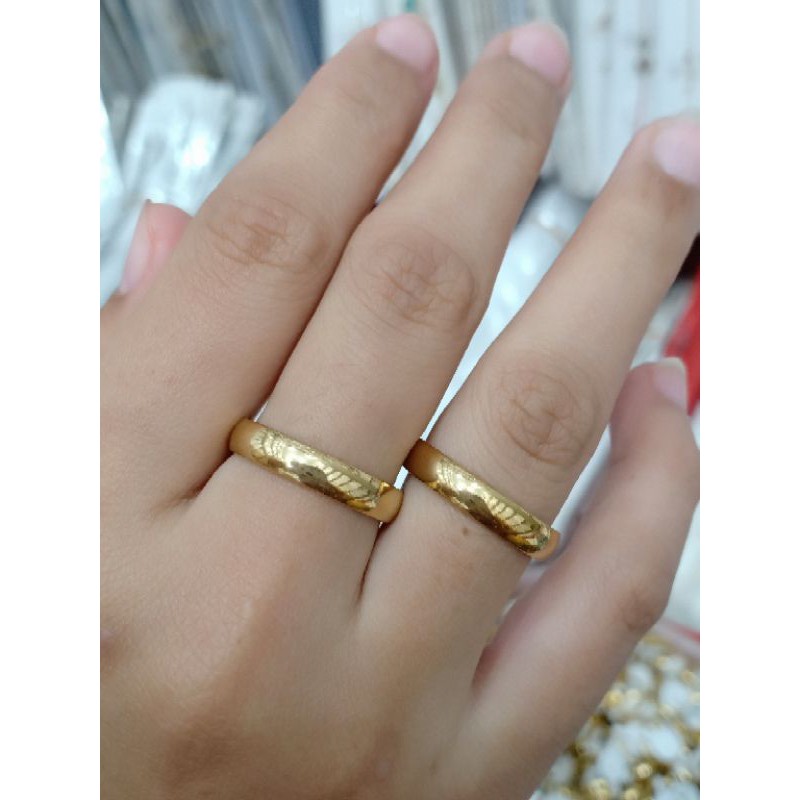 Cincin couple titanium polos anti karat 002