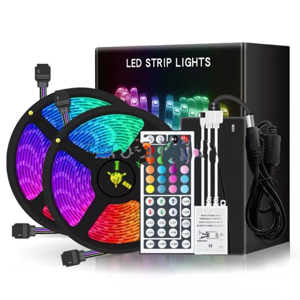 Paket Lampu LED Strip 5050 2835 RGB 5M 10M IP44 IP33 RGB Remote