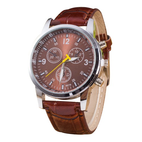 SS6106 - LUMINOUS ROUND QUARTZ WATCH COFFEE / JAM TANGAN UNISEX