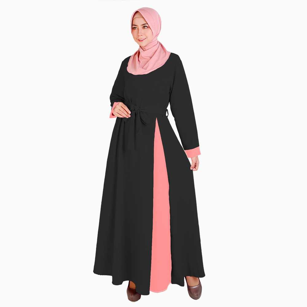 Long Dress Gamis maxi Wanita Muslim kombinasi warna -  Ayesha