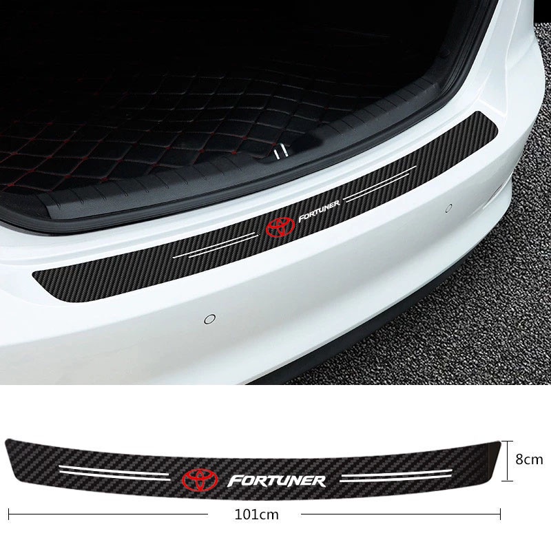 Stiker Pelindung Pintu Mobil Toyota FORTUNER Bahan carbon fiber anti Gores Tahan Air