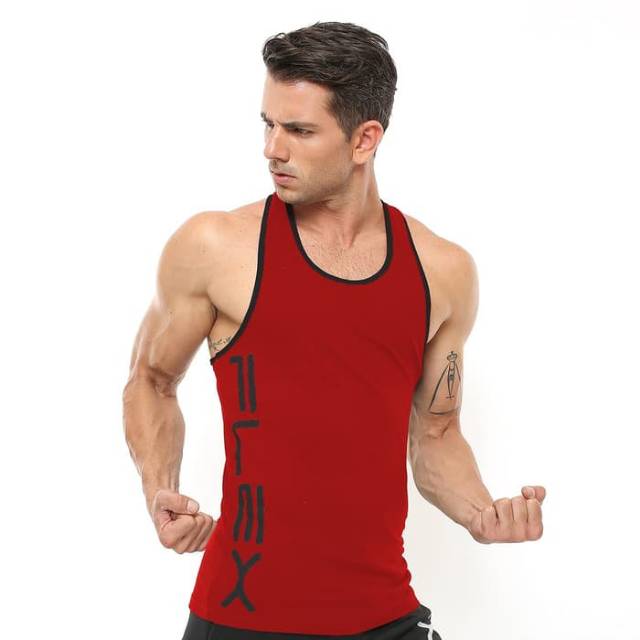 FSS-018MH Singlet sport fitness bodyfit FLEX merah hitam