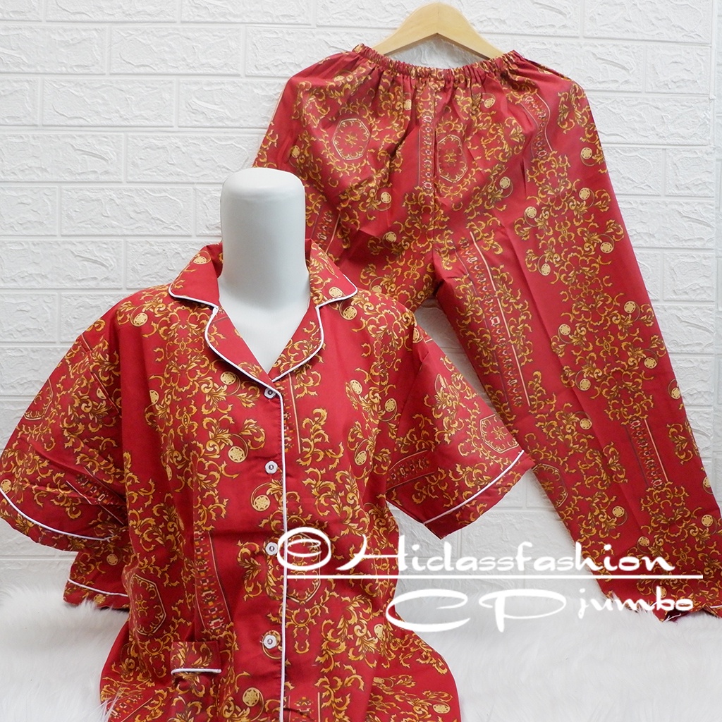 Baju Tidur Piyama Dewasa Setelan Jumbo Size  XXL LD 120-CPXXL SULTAN 2 RED