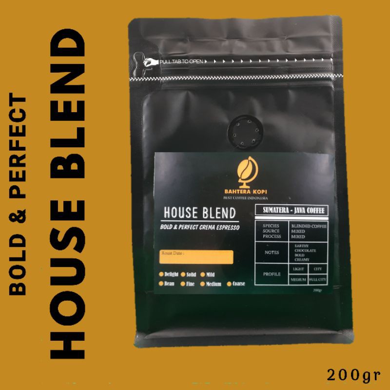 

Houseblend Espresso Biji dan Bubuk Kopi 200gr | Arabica 70% Robusta 30%