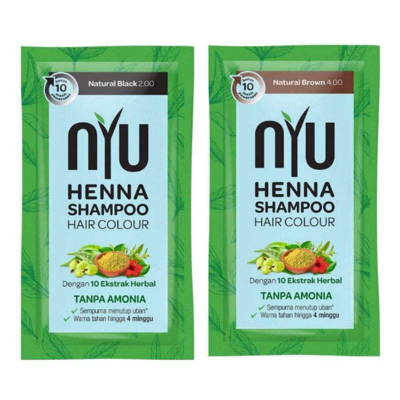 NYU Henna Shampoo Hair Color Natural Brown Black