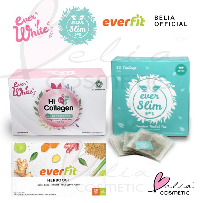 EverWhite EverFit | ECER Hi Collagen Drink | Ever Slim Herbal Tea Detox Sachet EVER WHITE