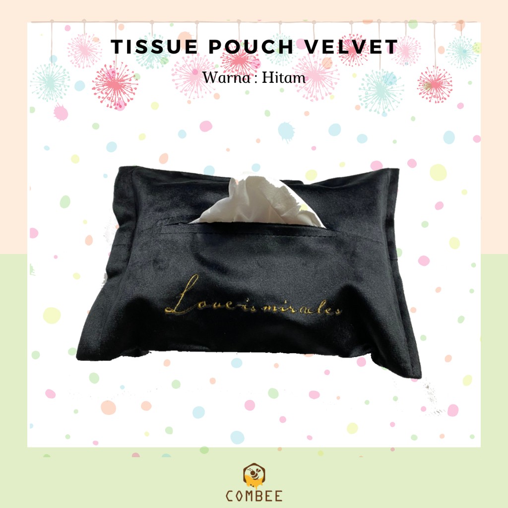 Tempat Tissue / Pouch Tissue / Meja / Mobil / Bahan Bludru / Velvet