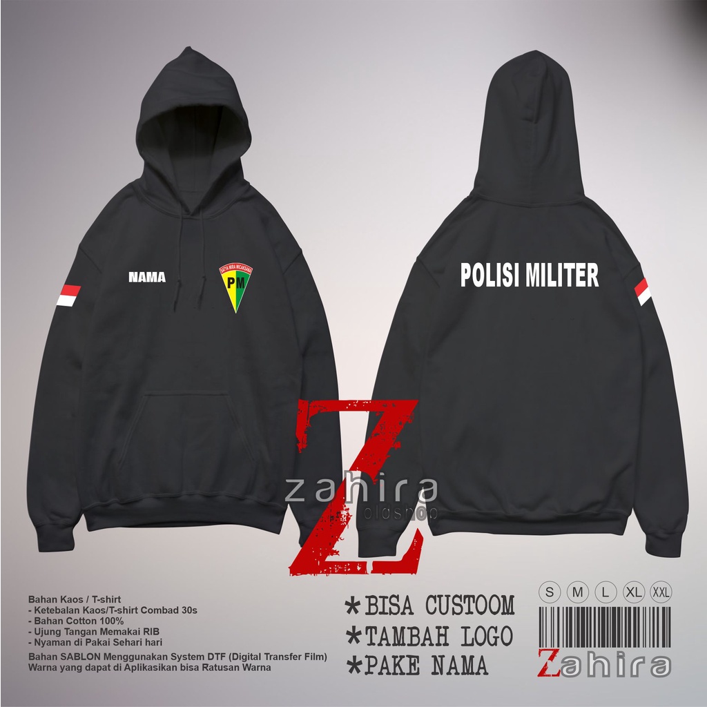 Jaket hoodie polisi militer