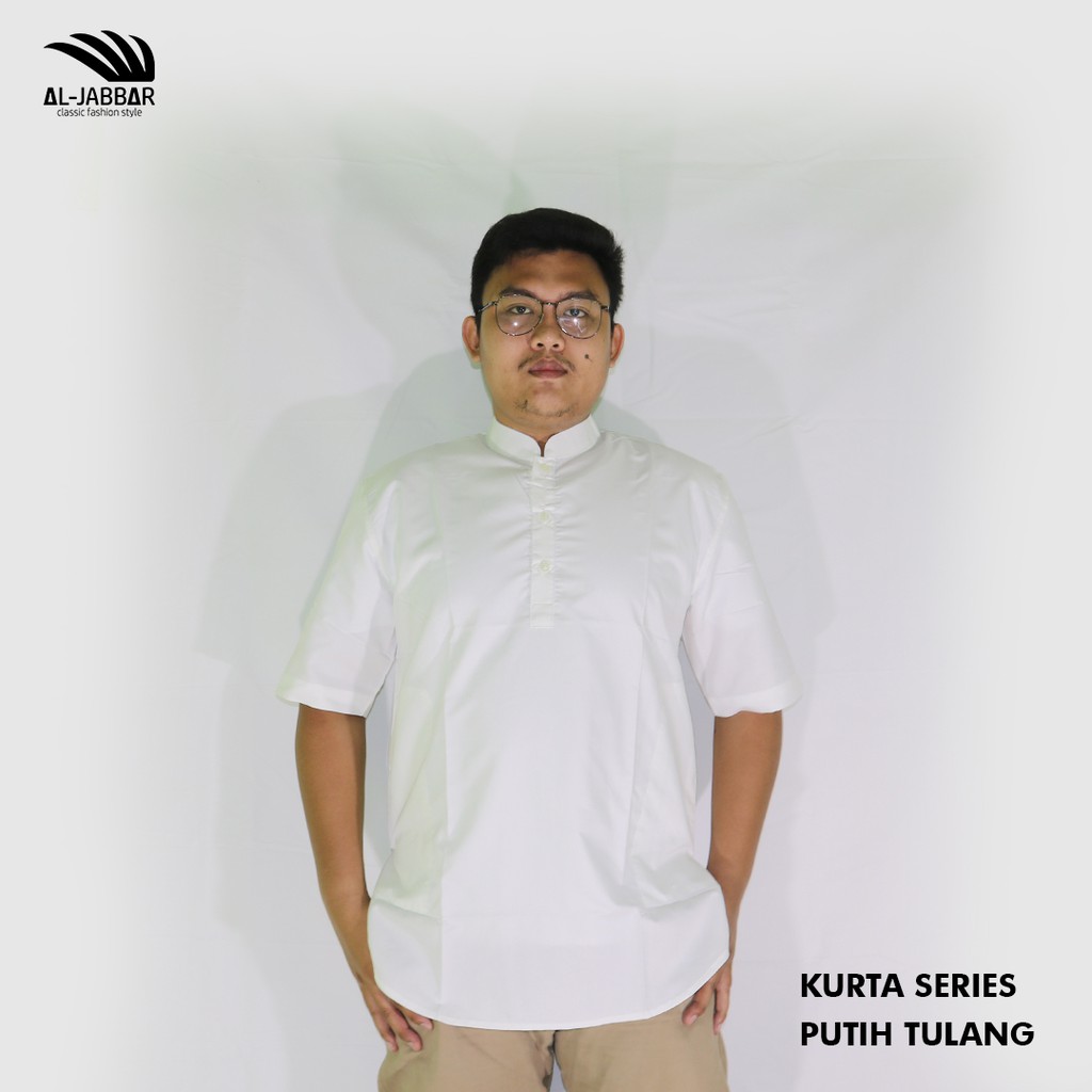 Baju Koko Muslim - Kurta Series Al-Jabbar - Putih Tulang
