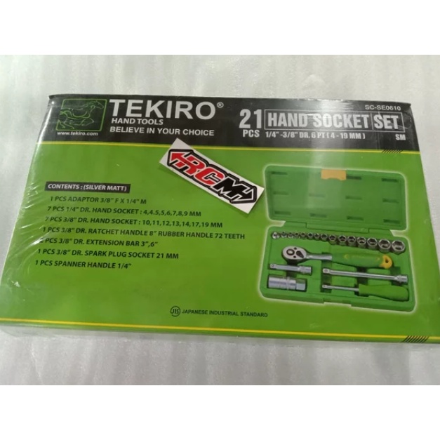 KUNCI SOK SOCK SOCKET SET TEKIRO HANDSOCKET HAND SOKET SET KIT 21PCS 21 PCS ORI ORIGINAL TEKIRO ASLI