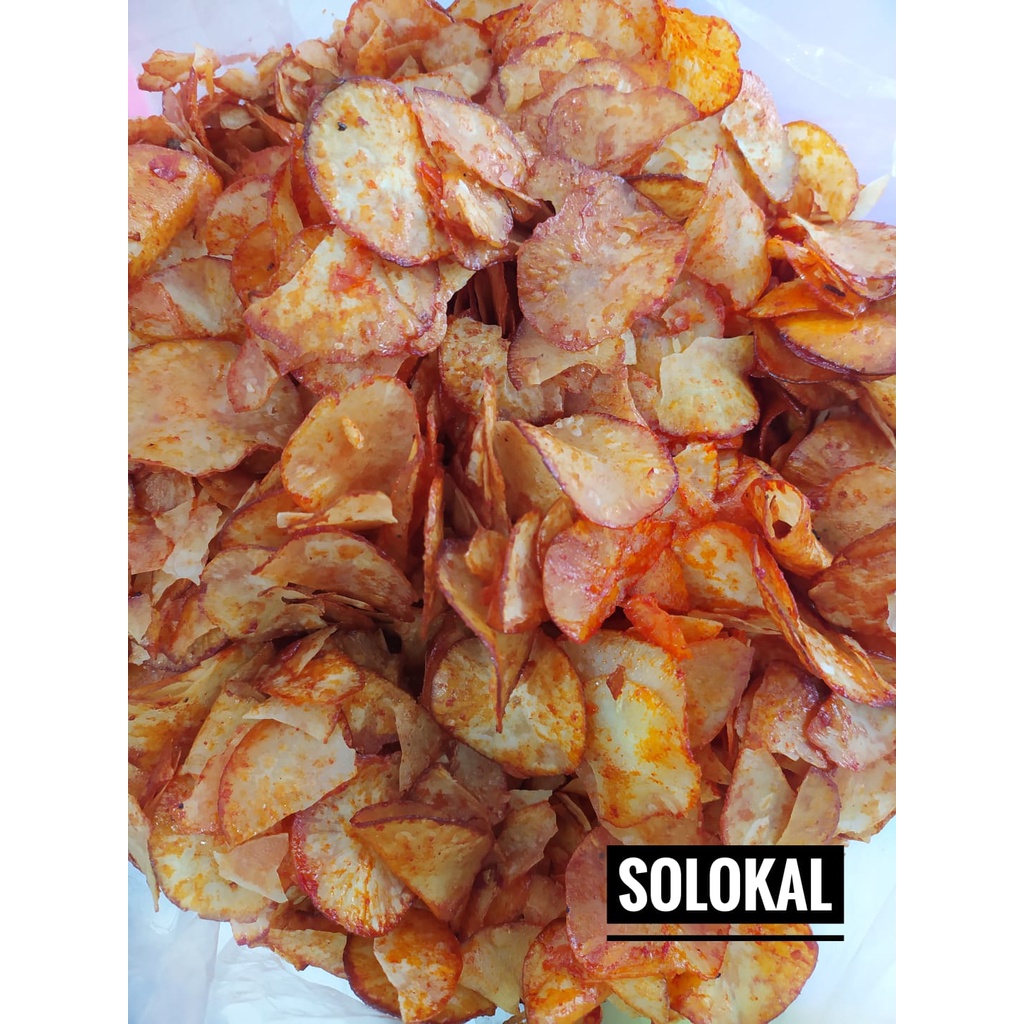 

250Gram Keripik Singkong Balado Basah Rasa Pedas Manis Camilan Nagih