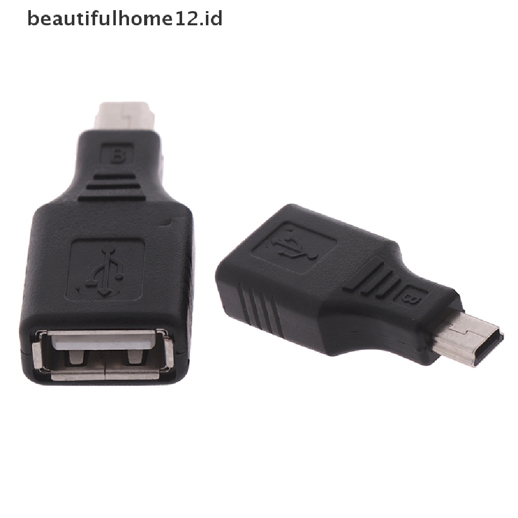 【beautifulhome12.id】 USB 2.0 female to mini usb male plug otg host adapter converter connector .