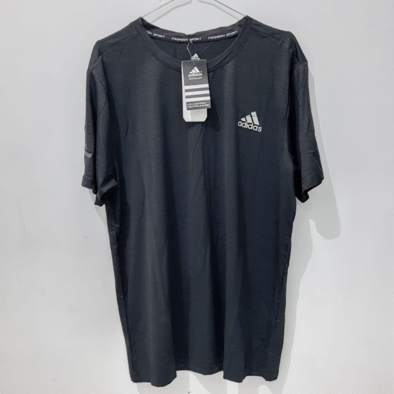 Jersey Training #Adidas Lengan Pendek Hitam / Casual Sport Wear