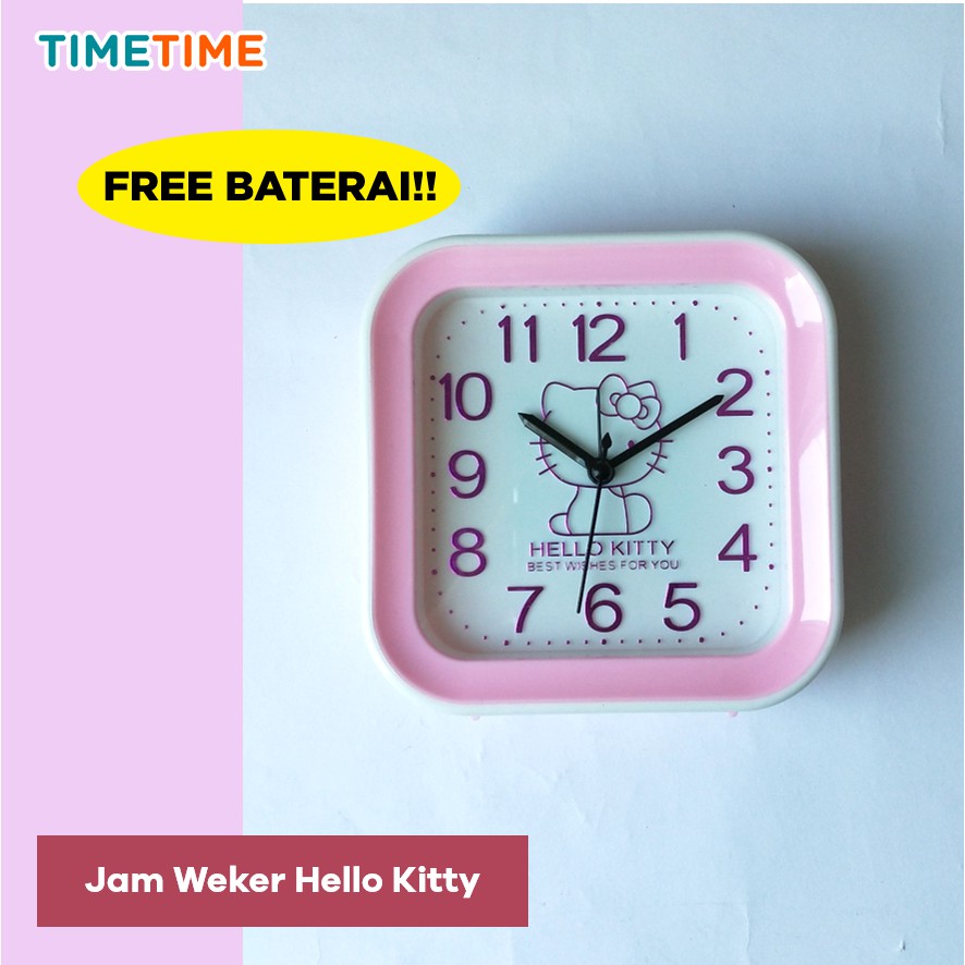 Jam Meja Weker Beker Doraemon Hello Kitty Micky Mouse FREE BATERAI A260