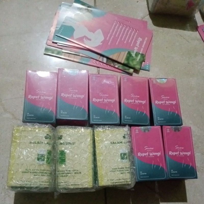 

Paket 10pcs Snow herbal slim dan snow herbal rapet wangi