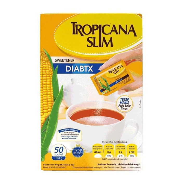 

Tropicana Slim Sweetener Gula Diabtx 100gr 50s