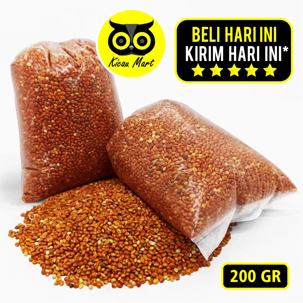 Milet Millet Merah Sempati Grade A 200 Gram Pakan Burung Lovebird Perkutut Parkit Kenari Biji Milet Makanan Ayam Hamster Blackthroat Mozambik