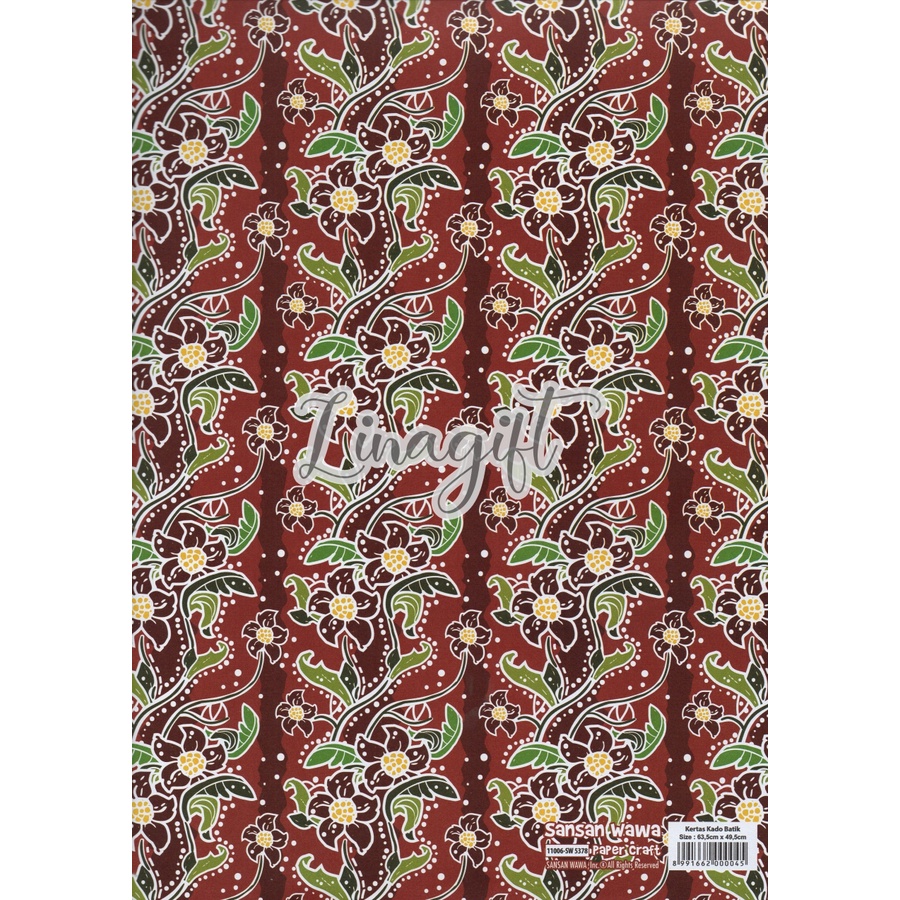 ( 5 Lembar ) JUMBO BATIK - KERTAS KADO SANWA - GIFT WRAPPING PAPER SANSAN WAWA COKLAT MERAH HITAM PUTIH BIRU