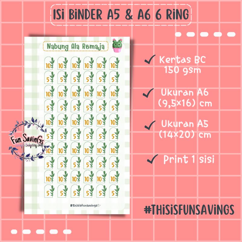 

[FUN] Isi Binder A5 A6 6 Ring | Nabung Ala Remaja