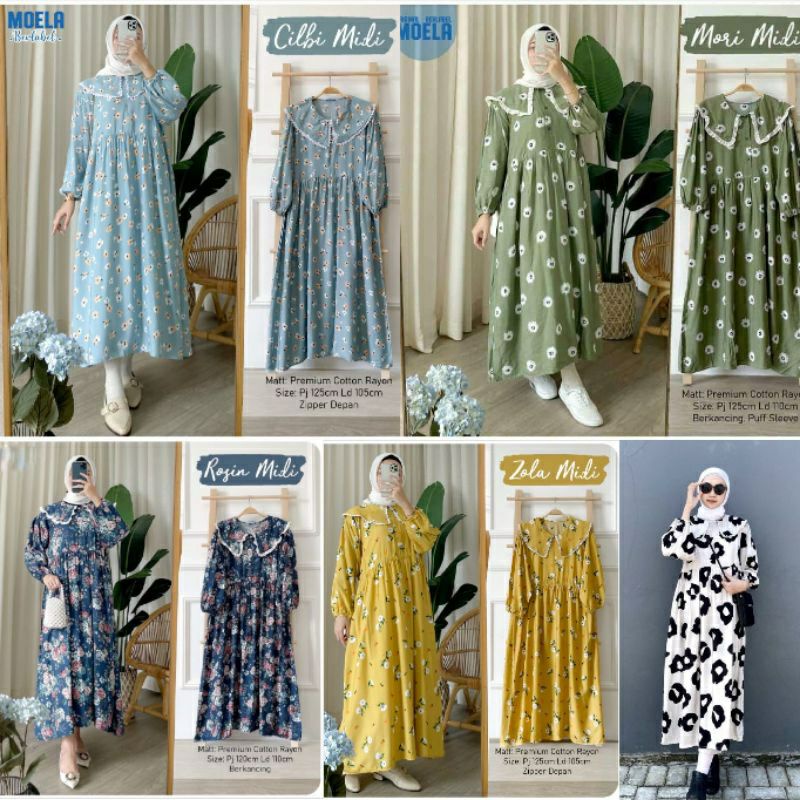 ZOLA CILBI ROSIN MORI BINE MIDI DRESS MAXY RAYON GAMIS