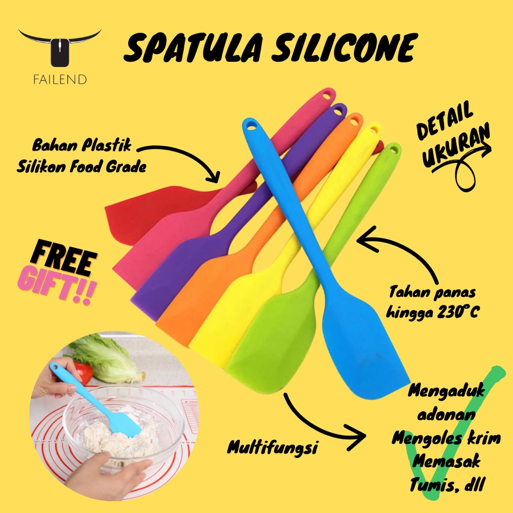 Spatula Silikon Silicone Untuk Memasak Pencampuran Mentega Multifungsi