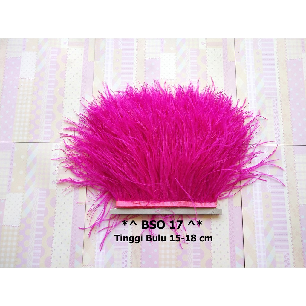 [1 METER] BULU OSTRICH TINGGI 15-18CM, RENDA BULU SINGLE OSTRICH BSO 17