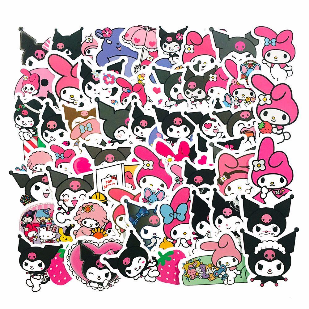 Lanfy Graffiti Sticker Lucu Tahan Air Stiker Koper Pink Keren Lomi Komputer Stiker Skateboard Stiker Kuromi Anime Stiker