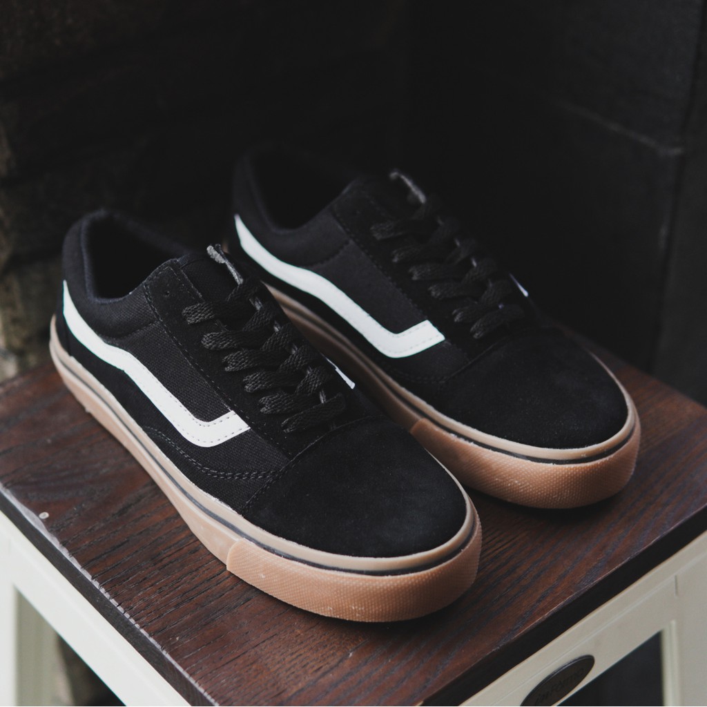 Sepatu Vans Oldskool Black Gum / Sneakers Pria Premium Kasual Sekolah Kuliah Bertali Murah