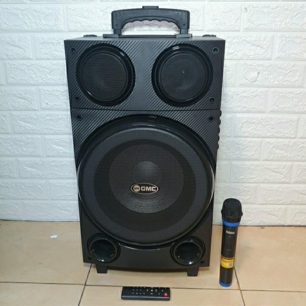 Speaker Bluetooth GMC 897 L 10 Inch Super Bass  Speaker Karaoke Free Mic 2 Pcs - Speaker Portable