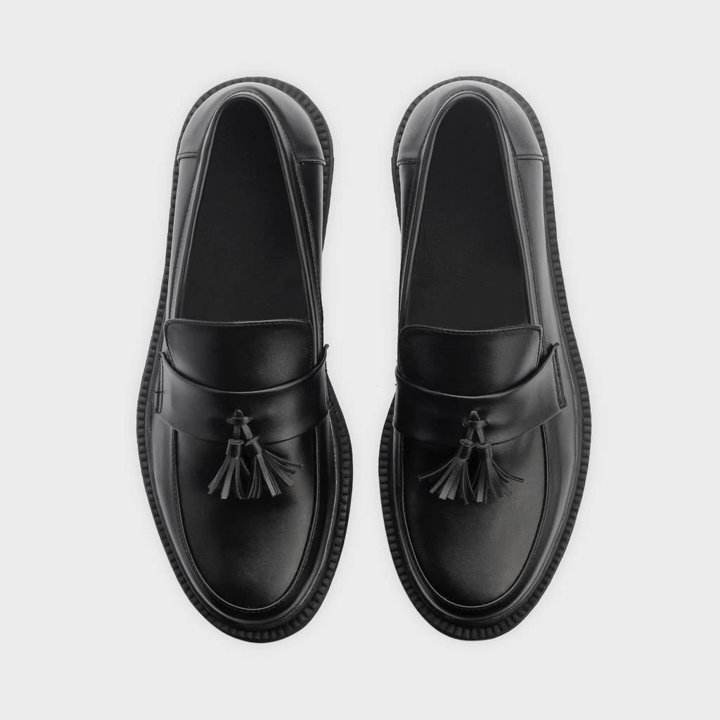 Naruna Black | Sepatu Loafers Hitam Tanpa Tali Pria Casual Kerja Formal Kantor Original Laki | FORIND x Erabor