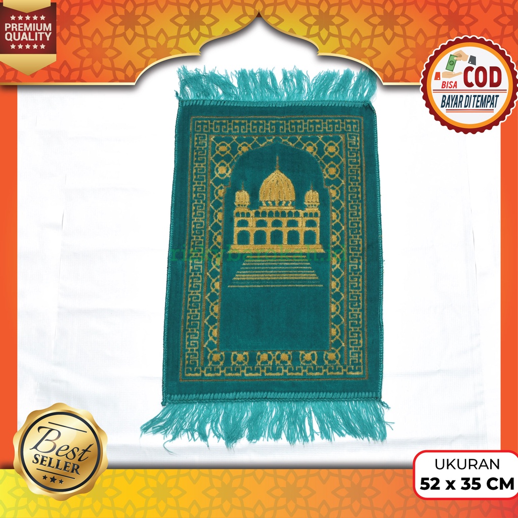 Sajadah Bulu Turki Turkey Turkiye Kecil Murah / Sajadah Beludru Muka Mini Untuk Sholat ukuran 35 x 55 cm / Sajadah Anak Dewasa Remaja Orang Tua / Oleh Oleh Haji dan Umroh Umrah / Sajadah Travel-3