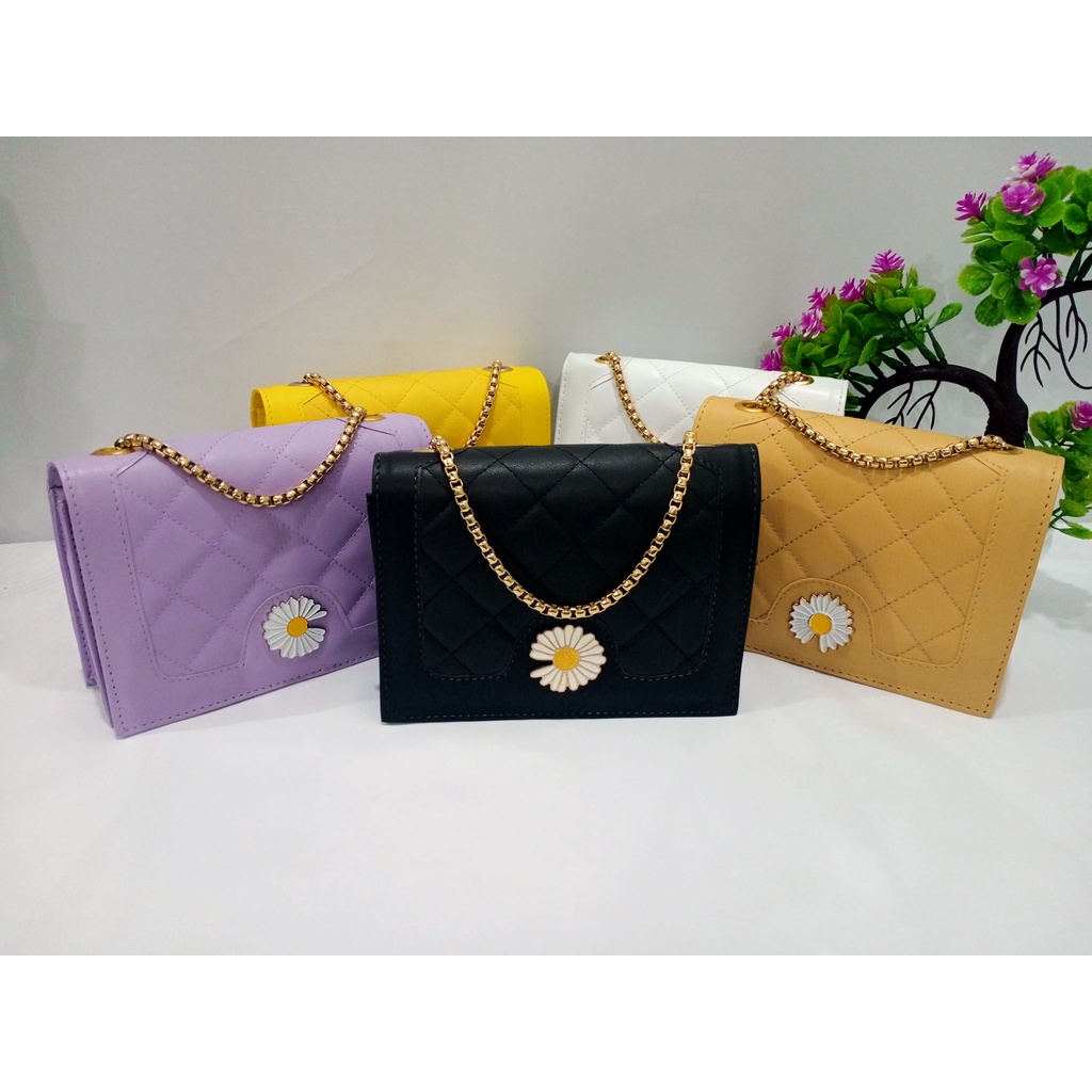 TAS FLOWER BORDER / TAS WANITA MODEL TERBARU 2021 / TAS SELEMPANG WANITA KEKINIAN / TAS BAHU DAN JIN